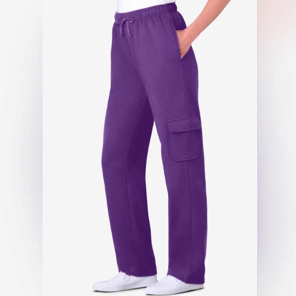 NEW NWT Woman Within Plus Size Women's Purple Cargo Pants Sz 1XL (22/24)